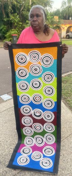 #71 Waterholes (Multi) BARBARA PANANKA PRICE : Aboriginal Art: 150x44cm