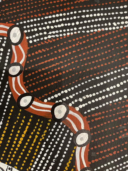 #163 Hunting for Bush Food near Spring Water -  MAREE GOREY: Aboriginal Art: 70x100cm