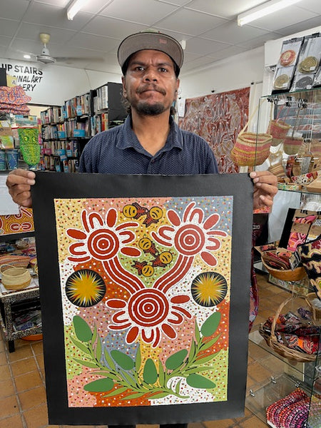 #140 Honey Ant Dreaming - JONATHAN HOCKLEY - Aboriginal Art: 48cm x 63cm
