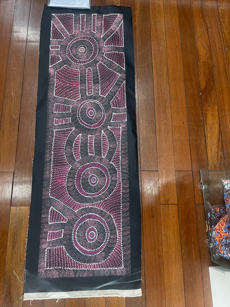 #271 Thorny Devil Lizard (Pink Shades) - CAROLINE NUMINA : Aboriginal Art: 40x131cm