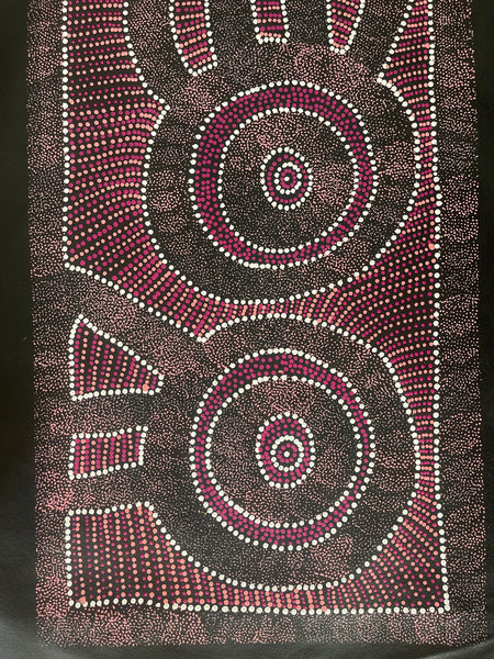#271 Thorny Devil Lizard (Pink Shades) - CAROLINE NUMINA : Aboriginal Art: 40x131cm