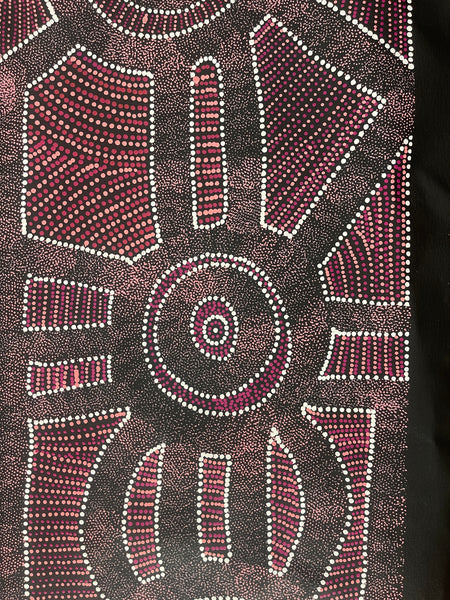 #271 Thorny Devil Lizard (Pink Shades) - CAROLINE NUMINA : Aboriginal Art: 40x131cm