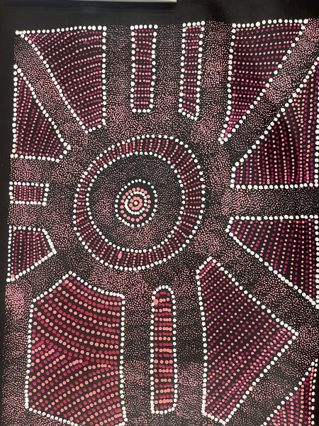 #271 Thorny Devil Lizard (Pink Shades) - CAROLINE NUMINA : Aboriginal Art: 40x131cm