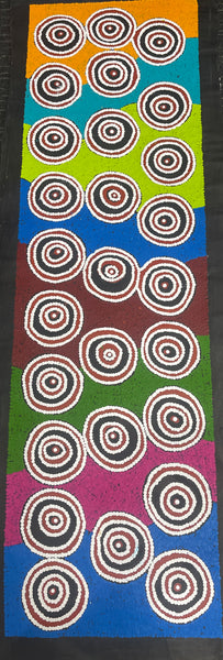 #71 Waterholes (Multi) BARBARA PANANKA PRICE : Aboriginal Art: 150x44cm