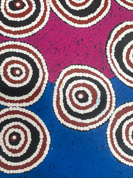 #71 Waterholes (Multi) BARBARA PANANKA PRICE : Aboriginal Art: 150x44cm