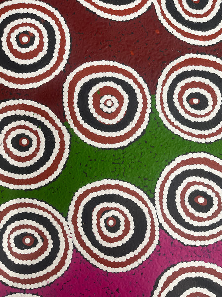 #71 Waterholes (Multi) BARBARA PANANKA PRICE : Aboriginal Art: 150x44cm