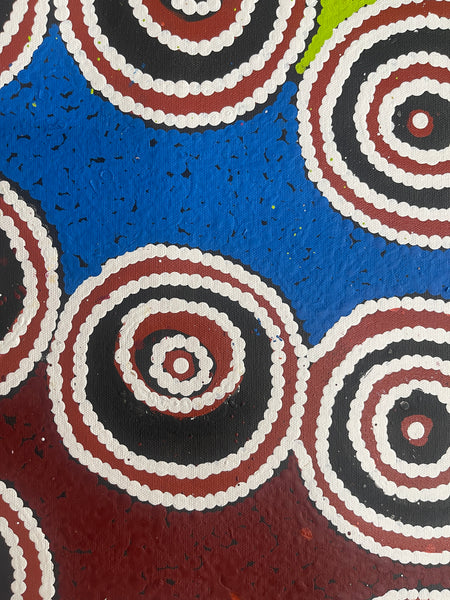 #71 Waterholes (Multi) BARBARA PANANKA PRICE : Aboriginal Art: 150x44cm