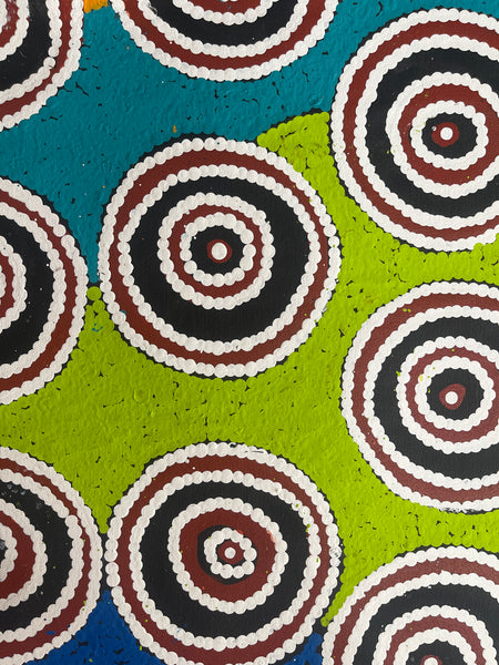 #71 Waterholes (Multi) BARBARA PANANKA PRICE : Aboriginal Art: 150x44cm