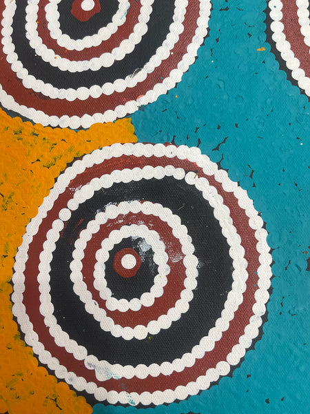 #71 Waterholes (Multi) BARBARA PANANKA PRICE : Aboriginal Art: 150x44cm