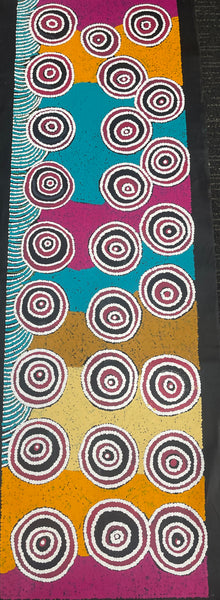 #351 Waterholes (Multi) BARBARA PANANKA PRICE : Aboriginal Art: 150x46cm