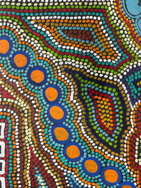 #381 Wallaby Tracks My Country Dreaming (Multi) - Pacinta Turner: 150x90cm