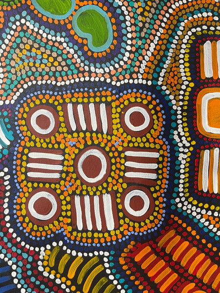 #381 Wallaby Tracks My Country Dreaming (Multi) - Pacinta Turner: 150x90cm