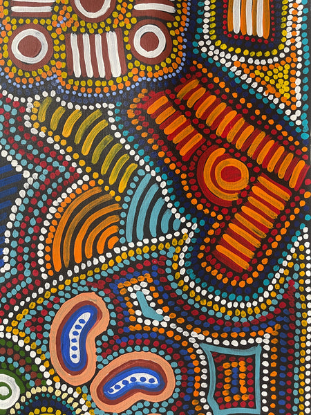 #381 Wallaby Tracks My Country Dreaming (Multi) - Pacinta Turner: 150x90cm