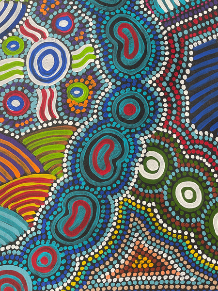#381 Wallaby Tracks My Country Dreaming (Multi) - Pacinta Turner: 150x90cm