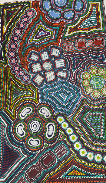 #382 Wallaby Tracks My Country Dreaming (Multi) - Pacinta Turner: 150x94cm