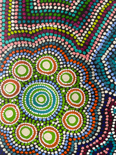#382 Wallaby Tracks My Country Dreaming (Multi) - Pacinta Turner: 150x94cm