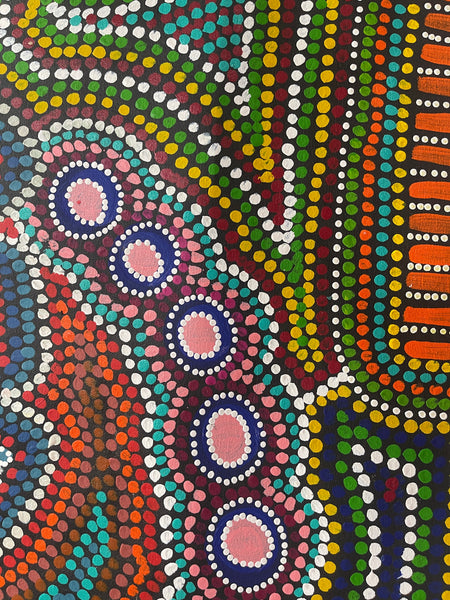 #382 Wallaby Tracks My Country Dreaming (Multi) - Pacinta Turner: 150x94cm