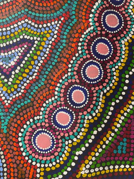 #382 Wallaby Tracks My Country Dreaming (Multi) - Pacinta Turner: 150x94cm
