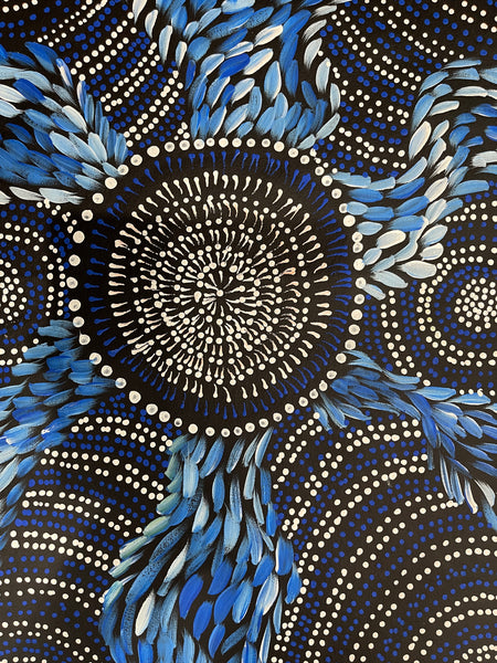 #3 Spinifex Dreaming (Blues) - Scott Duggie Aboriginal Art: 95cm x 70cm
