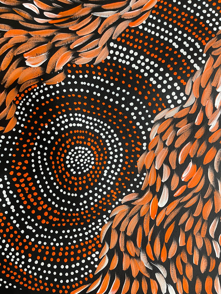 #112 Spinifex Dreaming (Sunset) - Scott Duggie Aboriginal Art: 95cm x 99cm