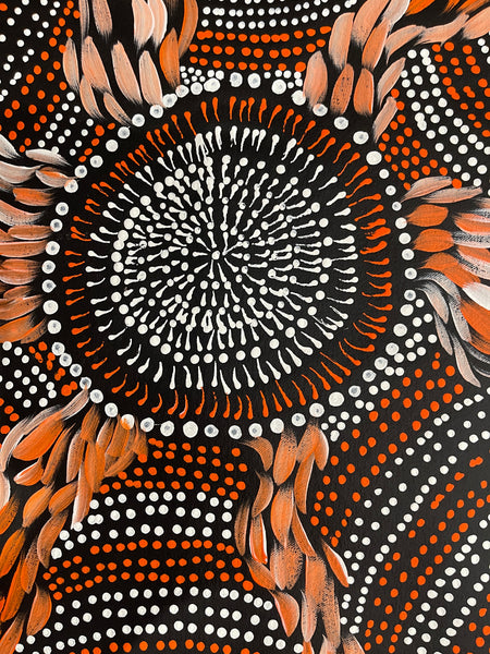 #112 Spinifex Dreaming (Sunset) - Scott Duggie Aboriginal Art: 95cm x 99cm