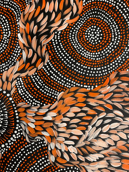 #112 Spinifex Dreaming (Sunset) - Scott Duggie Aboriginal Art: 95cm x 99cm