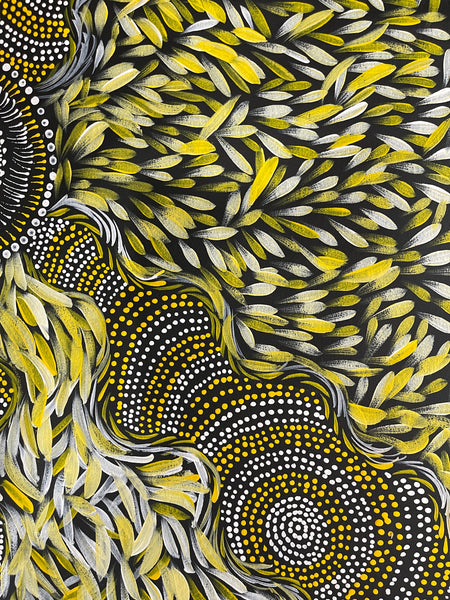 #352 Spinifex Dreaming (Yellows) - Scott Duggie Aboriginal Art: 95cm x 97cm