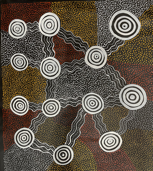 #25 Bush Plum Dreaming - Scott Duggie Aboriginal Art: 106cm x 95cm
