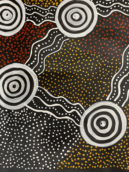 #25 Bush Plum Dreaming - Scott Duggie Aboriginal Art: 106cm x 95cm