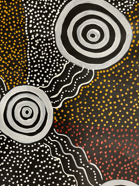 #25 Bush Plum Dreaming - Scott Duggie Aboriginal Art: 106cm x 95cm