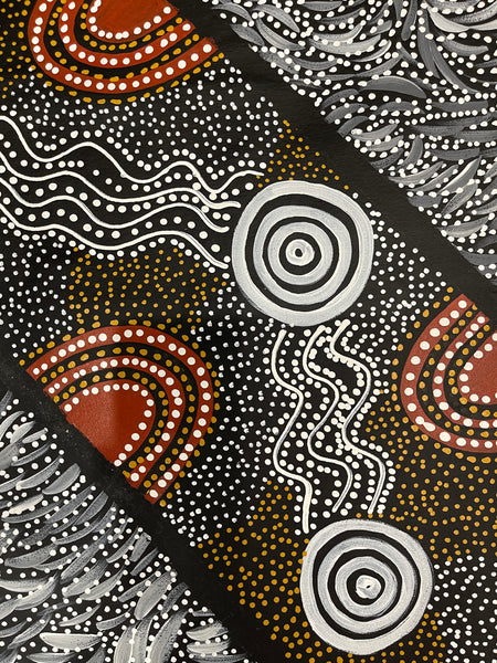 #77 Bush Plum Dreaming - Scott Duggie Aboriginal Art: 107cm x 95cm