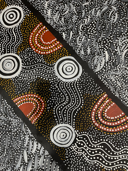 #77 Bush Plum Dreaming - Scott Duggie Aboriginal Art: 107cm x 95cm