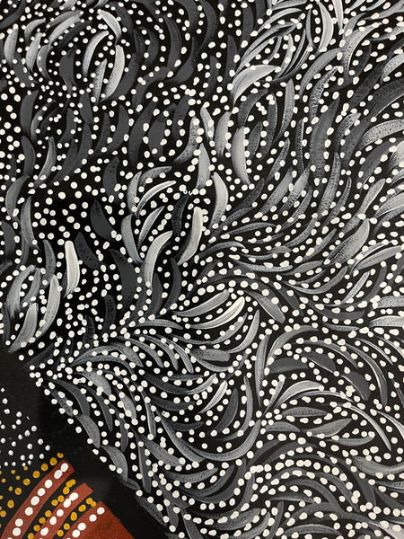 #77 Bush Plum Dreaming - Scott Duggie Aboriginal Art: 107cm x 95cm