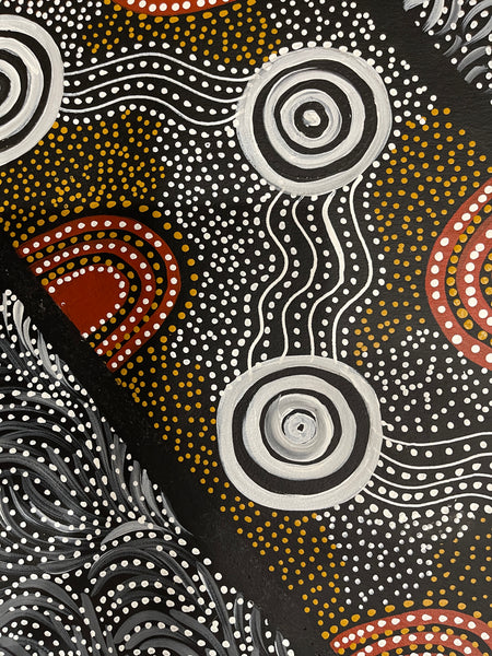 #77 Bush Plum Dreaming - Scott Duggie Aboriginal Art: 107cm x 95cm