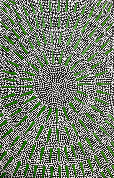 # 75 Katrina Napaljarri Spencer - Butterfly Dreaming (Green) 54cm x 36cm
