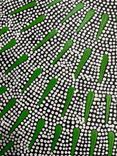 # 75 Katrina Napaljarri Spencer - Butterfly Dreaming (Green) 54cm x 36cm