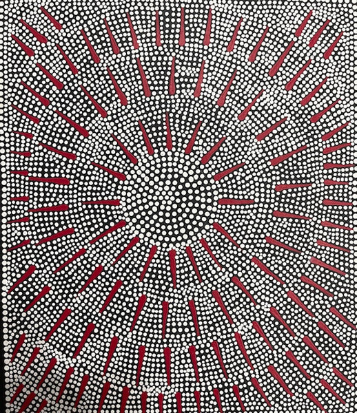 # 227 Katrina Napaljarri Spencer - Butterfly Dreaming (Red) 50cm x 42cm