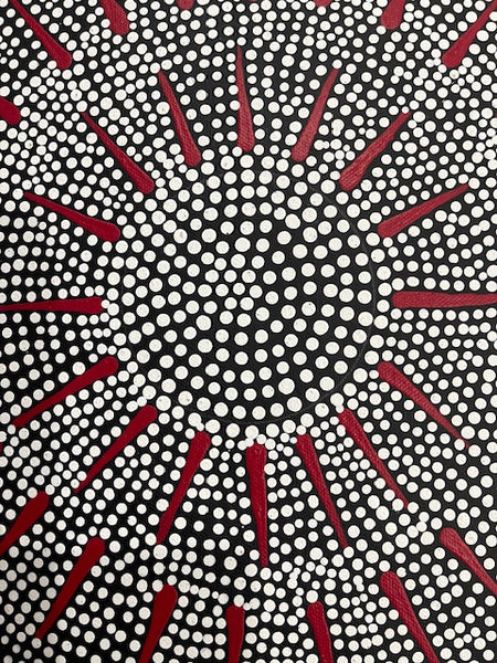# 227 Katrina Napaljarri Spencer - Butterfly Dreaming (Red) 50cm x 42cm