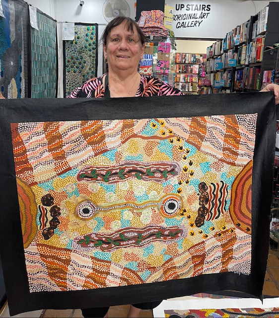 #358 - Black Stone Mound Spring - Desert Country (Earth) - ARTIST: KATHY ARBON - 86 x 64cm