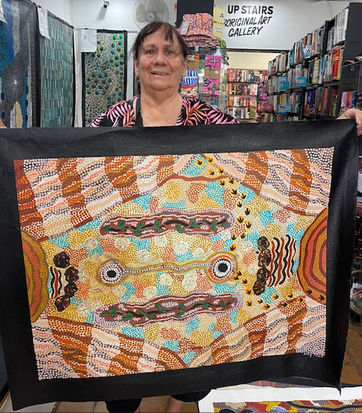 #358 - Black Stone Mound Spring - Desert Country (Earth) - ARTIST: KATHY ARBON - 86 x 64cm