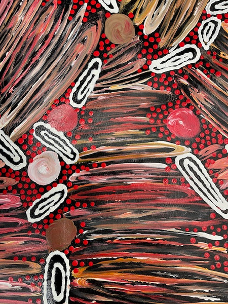 #26 Walpa Puntu - Big Wind (Reds) - TREPHINA SULTAN THANGUWA : 94cm x 150cm