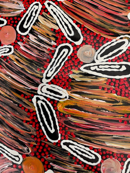 #26 Walpa Puntu - Big Wind (Reds) - TREPHINA SULTAN THANGUWA : 94cm x 150cm