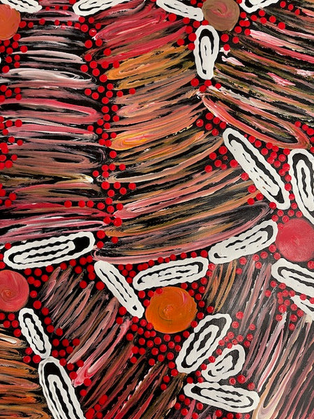 #26 Walpa Puntu - Big Wind (Reds) - TREPHINA SULTAN THANGUWA : 94cm x 150cm