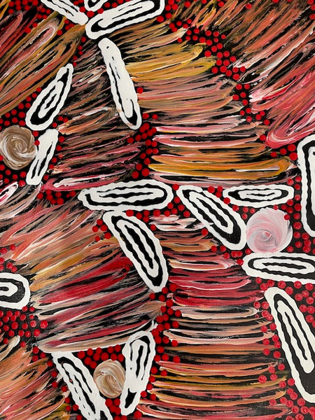 #26 Walpa Puntu - Big Wind (Reds) - TREPHINA SULTAN THANGUWA : 94cm x 150cm