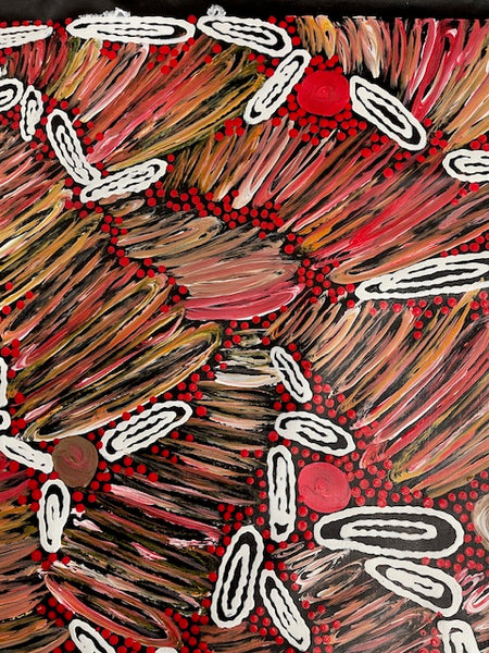 #26 Walpa Puntu - Big Wind (Reds) - TREPHINA SULTAN THANGUWA : 94cm x 150cm
