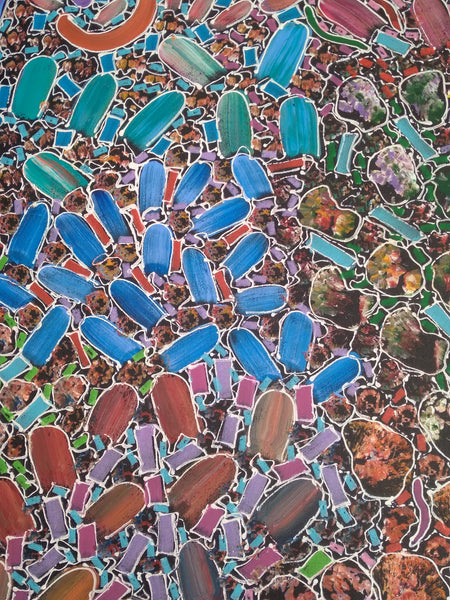 #31 Bush Yam Dreaming (Multi)- RACHAEL NAMBULA: Aboriginal Art 92x200cm