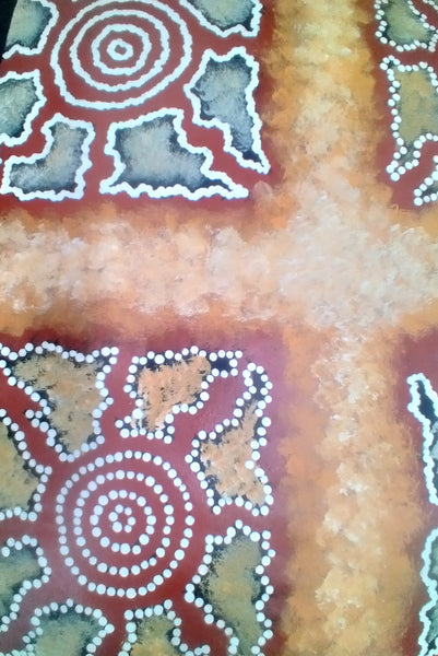 #84 Waterholes & Sandy Creek in the Desert  - Artist: LAWRENCE KARPA  93x81cm