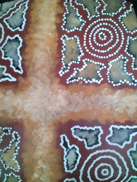 #84 Waterholes & Sandy Creek in the Desert  - Artist: LAWRENCE KARPA  93x81cm