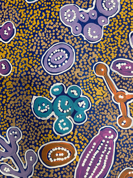 #182 Bush Foods (Multi) MEREDITH CURLEY: Aboriginal Art 152x90cm