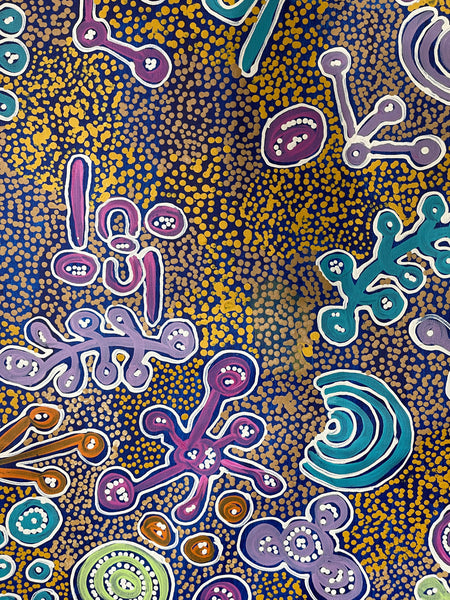 #182 Bush Foods (Multi) MEREDITH CURLEY: Aboriginal Art 152x90cm